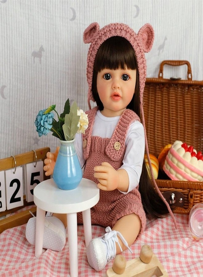 RABJET دمية طفلة واقعية من السيليكون من رابجيت، طولها 55 سم، للبنات | ملمس ناعم، أصوات بكاء وضحك، مستشعر حركة | فستان وأحذية وإكسسوارات مصنوعة يدويًا | دمية واقعية للأطفال كهدية عيد ميلاد - Image 4